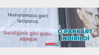 BELEDİYE BİNASINA ASILAN PANKART İNDİRİLDİ