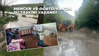 MENGEN VE DÖRTDİVAN'DA SU TAŞKINI YAŞANDI