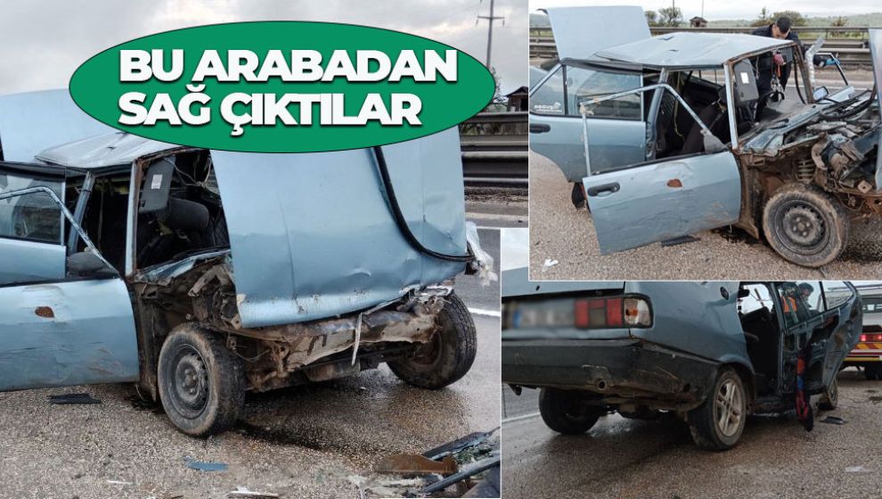 OTOMOBİL İLE TIR ÇARPIŞTI. 8 YARALI VAR