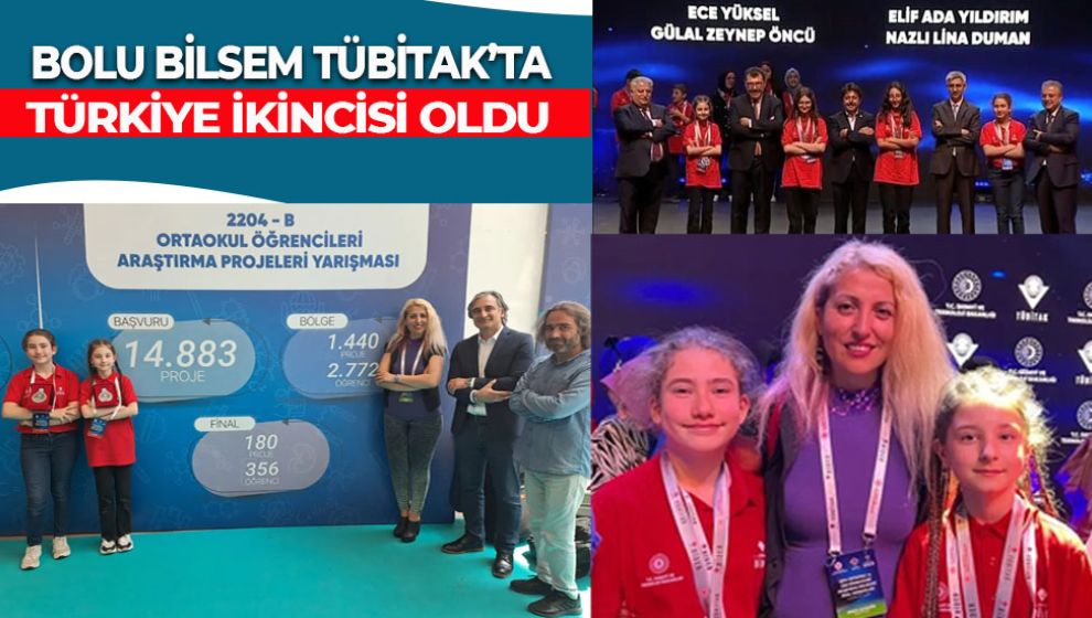 BOLU BİLSEM TÜBİTAK'TA TÜRKİYE İKİNCİSİ OLDU