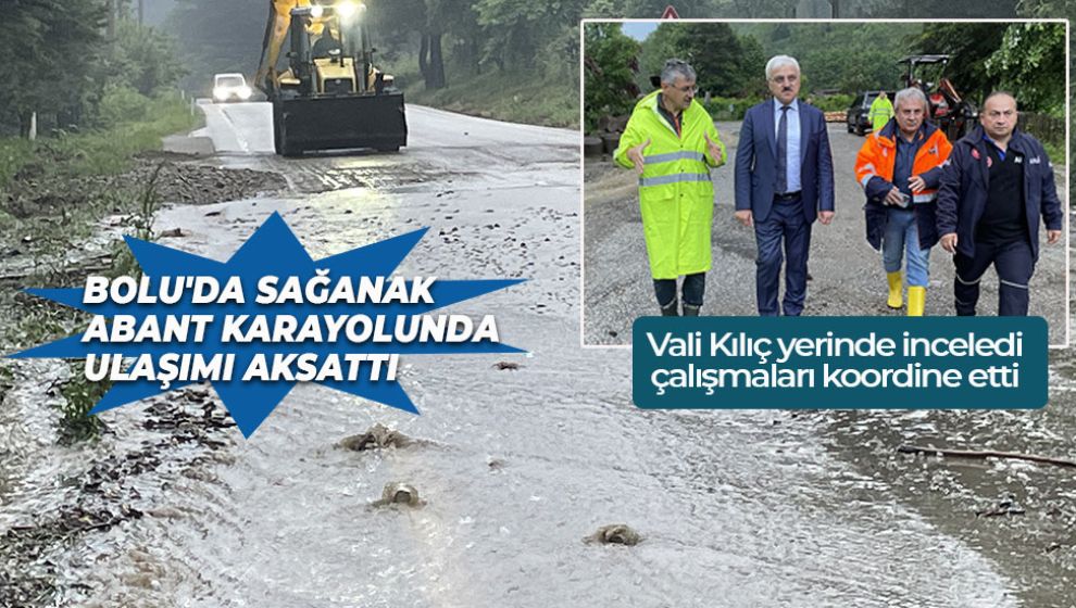 BOLU'DA SAĞANAK ABANT KARAYOLUNDA ULAŞIMI AKSATTI