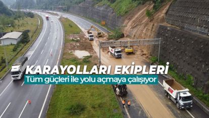 HEYELAN NEDENİYLE KAPANAN YOLDA ÇALIŞMALAR BAŞLADI