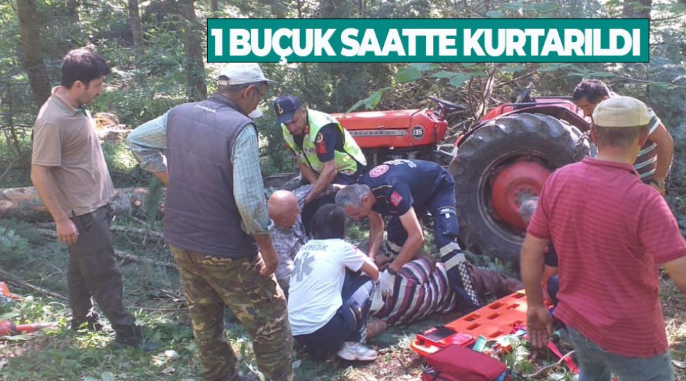 DEVRİLEN TRAKTÖRÜN ALTINDA KALAN SÜRÜCÜ YARALANDI