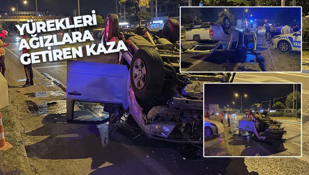 SANAYİ KAVŞAĞINDA KAMYONET DEVRİLDİ: 4 YARALI