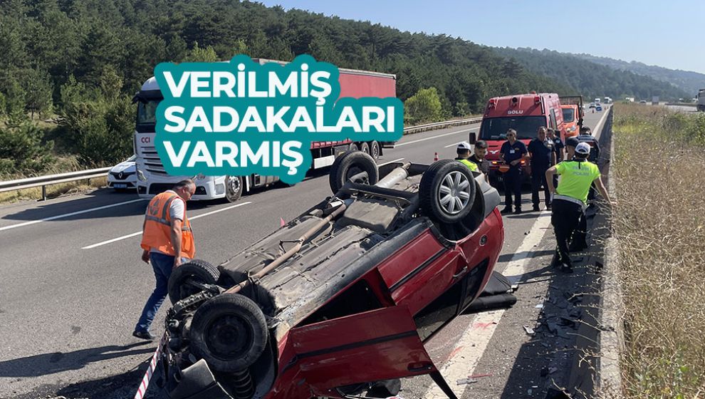 TAKLA ATAN OTOMOBİLDEN BABA OĞUL SAĞ KURTULDU