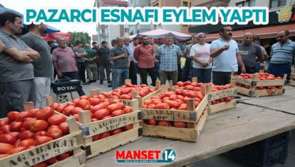 BOLU'DA PAZARCI ESNAFI, MARKET FİYATLARINI PROTESTO ETTİ