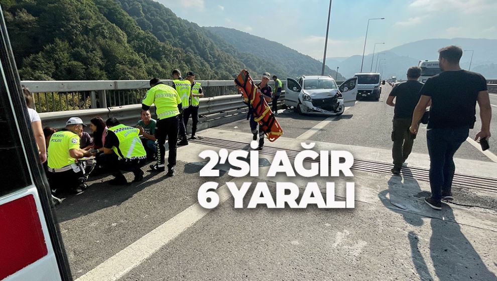 HAFİF TİCARİ İLE OTOMOBİL ÇARPIŞTI: 6 YARALI