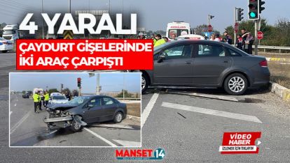 ÇAYDURT GİŞELERİNDE İKİ ARAÇ ÇARPIŞTI: 4 YARALI