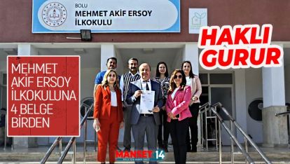 MEHMET AKİF ERSOY İLKOKULUNA 4 BELGE BİRDEN