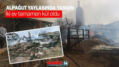 SEBEN ALPAĞUT YAYLASINDA YANGIN: İKİ EV KÜL OLDU