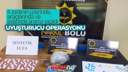 UYUŞTURUCU OPERASYONUNDA 4 ŞÜPHELİDEN BİRİ TUTUKLANDI