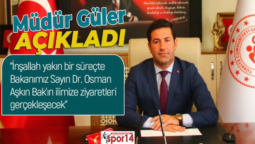 SPOR BAKANI OSMAN AŞKIN BAK BOLU'YA GELİYOR