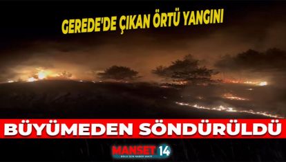 GEREDE'DE ÇIKAN ÖRTÜ YANGINI SÖNDÜRÜLDÜ