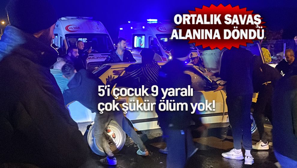 KORKUNÇ KAZA: 4 ARAÇ ÇARPIŞTI, 5'İ ÇOCUK 9 KİŞİ YARALANDI