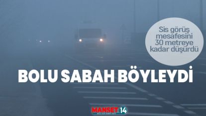 BOLU'YA SİS ÇÖKTÜ. GÖRÜŞ METRESİ 30 METREYE KADAR DÜŞTÜ