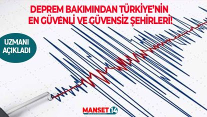 DEPREM BAKIMINDAN TÜRKİYE'NİN EN GÜVENLİ VE GÜVENSİZ ŞEHİRLERİ!