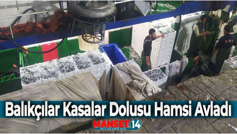 BALIKÇILAR KASALAR DOLUSU HAMSİ AVLADI