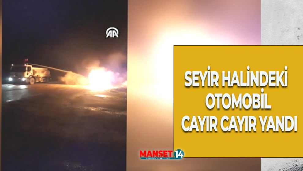 SEYİR HALİNDEKİ OTOMOBİL CAYIR CAYIR YANDI