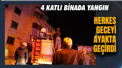 BOLU'DA 4 KATLI BİNADA YANGIN PANİĞİ