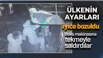 ÇALIŞMAYAN BOKS MAKİNASINA TEKMELERLE SALDIRDILAR