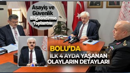 VALİ KILIÇ AÇIKLADI: BOLU'DA İLK 4 AYDA 4 BİN 615 OLAY GERÇEKLEŞTİ