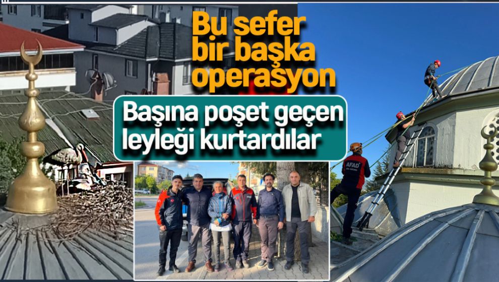 BAŞINA POŞET GEÇEN LEYLEĞİN İMDADINA EKİPLER YETİŞTİ