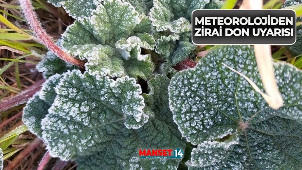 METEOROLOJİDEN ZİRAİ DON UYARISI