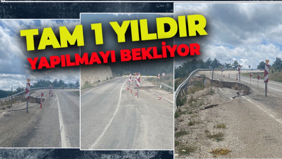 BİR YILDIR ÖNCE ÇÖKEN YOL YAPILMAYI BEKLENİYOR