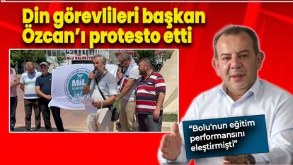 DİN GÖREVLİLERİ TANJU ÖZCAN'I PROTESTO ETTİ