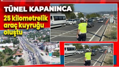 OTOYOL KAPALI OLUNCA D-100'DE KİLOMETRELERCE KUYRUK OLUŞTU