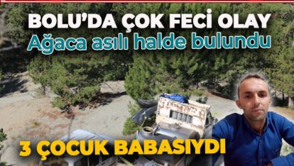 BOLU'DA 35 YAŞINDAKİ ADAM AĞACA ASILI HALDE BULUNDU