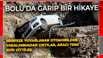 KAZA YAPAN ARAÇTAN YARALANMADAN ÇIKTILAR, ARACI TERK EDİP GİTTİLER