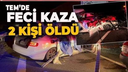 TEM'DE FECİ KAZA: 2 KİŞİ HAYATINI KAYBETTİ