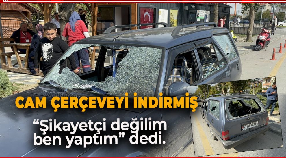 SİNİR KRİZİ GEÇİREN VATANDAŞ ARACINI BU HALE GETİRDİ