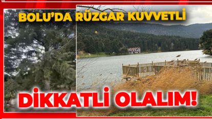 BOLU'DA KUVVETLİ RÜZGAR ETKİLİ OLUYOR