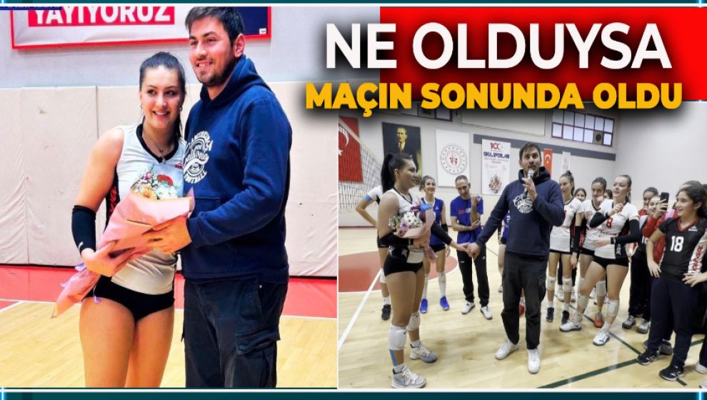 BAYAN VOLEYBOLCUYA SALONDA SÜRPRİZ EVLENME TEKLİFİ