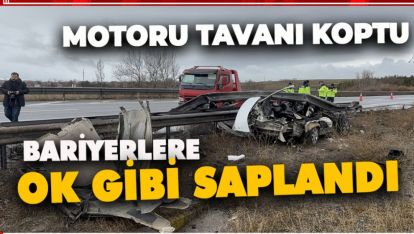 BARİYERLERE OK GİBİ SAPLANDI, MOTORU KOPTU