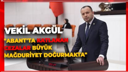 VEKİL AKGÜL "ABANT'TA KATLANAN CEZALAR BÜYÜK MAĞDURİYET DOĞURMAKTA"