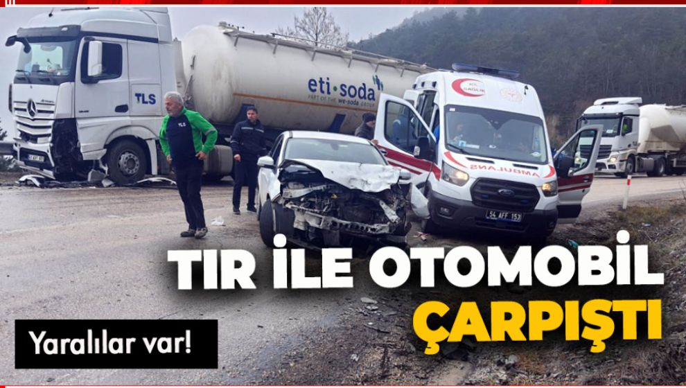 BOLU'DA TIRLA OTOMOBİL ÇARPIŞTI. YARALILAR VAR!