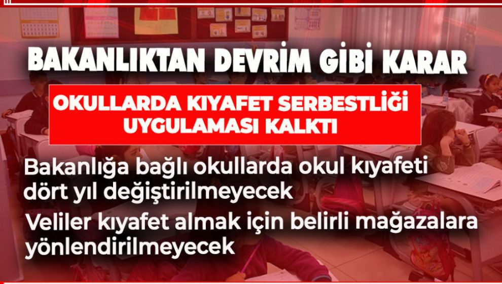 OKUL KIYAFETİ YÖNETMELİĞİNDE DEĞİŞİKLİK RESMİ GAZETE'DE